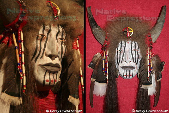 Native American Clay Mask, Red Wolf, Goes to New Home