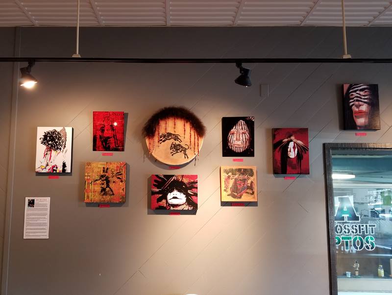Native American Canvas Prints, Mixed Media & Photo Transfers Displayed Locally